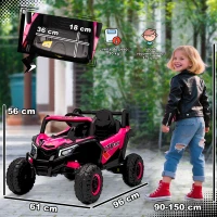 AIYAPLAY Carro Elétrico para Crianças 12V com 2 Motores Controlo Remoto 2,4G Velocidade até 7 km/h e USB 96x61x56 cm Rosa(m-3)