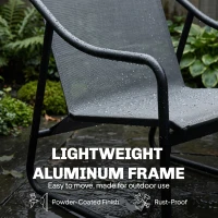 Outsunny Tuinbank Tuinstoel met afneembaar zitkussen Loungestoel met armleuningen, belastbaar tot 120 kg, donkergrijs(m-4)