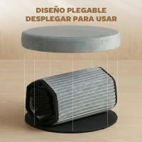 HOMCOM Puff Almacenaje Banco Almacenaje Plegable 35 L 38x38x38 cm Tapizado en Terciopelo Baúl de Almacenamiento Gris Oscuro(m-5)