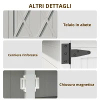 Outsunny Armadio da Giardino in Legno per Attrezzi, con 4 Ripiani 2 Porte, 75x40x90 cm, Grigio(m-9)