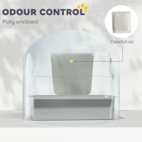 PawHut Kuweta, Stal Nierdzewna, Duży Wewnętrzny Wymiar, z Łopatką, Jasnoszara(m-7)