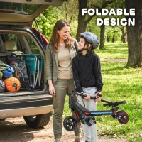 SPORTNOW Electric Scooter for Kids, Foldable E Scooter for Age Age 6+ with LED Display, RGB lights, Up to 16km/h, Black(m-9)