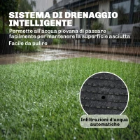 Outsunny Prato Artificiale 1m x 4m, Tappeto Sintetico con Altezza 10mm, Drenante, Verde(m-7)