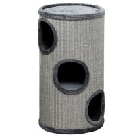 PawHut Cuccia per Gatti a 3 Livelli con Tiragraffi in Sisal e Peluche, Ø38x70cm, Grigio