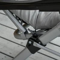 Outsunny 2 Piece Reclining Zero Gravity Chair Metal Frame Folding Garden Sun Lounger with Cushion Headrest Light Grey(m-9)