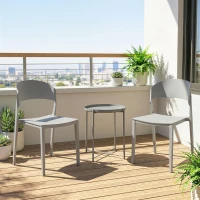 Outsunny Set 4 Scaune Grădină Outsunny, Stivuibile, Structură pp Potrivite pentru Toate Sezoanele(m-5)