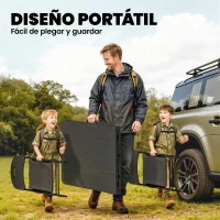 Outsunny Conjunto de Camping Plegable de 5 Piezas Mesa Plegable Camping con Sillas Tapa Impermeable HDPE y Marco de Metal(m-6)