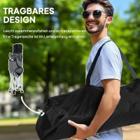 Outsunny 2er Set Campingstuhl faltbar Angelstuhl mit abnehmbar Fußstütze Getränkehalter belastbar 120 kg Grau(m-6)