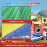 AIYAPLAY Castillo Hinchable Acuático con Soplador 550W 9 en 1 con Tobogán Trampolín Escalada 2 Piscinas Canasta Columna de Boxeo(m-5)
