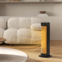 HOMCOM 2000W Ceramic Electric Heater with 3 Heat Settings, Timer - Black(m-9)