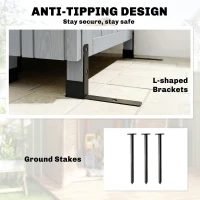 Outsunny Houten Tuinkast Extra Hoge Gereedschapskast met Verstelbare Planken, Magnetische Deur en Gegalvaniseerd Dak(m-7)