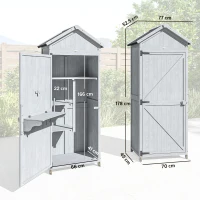 Outsunny Holzhäuschen, 77x52.5x178cm, Schrank mit klappbarer Arbeitsfläche(m-3)