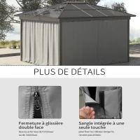 Outsunny 4 parois latérales pour pavillon de jardin tonnelle rigide 300 x 300 cm protéger de la pluie vent soleil gris clair(m-5)