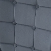 HOMCOM Sillón con reposapiés, sillón de salón capitoné con respaldo alto, patas de acero dorado y tejido de terciopelo, gris oscuro(m-4)