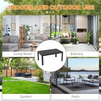 Outsunny Stół balkonowy prostokątny, stalowy, odporny na warunki atmosferyczne(m-5)