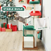 Drapak dla kota 135 cm, 6 poziomów, kolorowe święta(m-6)