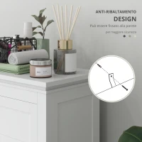 HOMCOM Mobiletto da Bagno con Cassetto e Ripiani Regolabili, Armadio Archiviazione in Piedi, Altezza 102,5 cm, Bianco(m-7)
