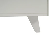 Credenza moderna con spazio contenitore, in Truciolato, 130x40x70 cm, Bianco e color Legno(m-9)