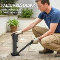 Outsunny Sonnenschirmständer Klappbarer Schirmständer Rohrdurchmesser 38 und 48 mm Kreuzständer für Sonnenschirme, Dunkelgrau(m-4)