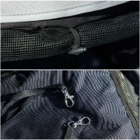 PawHut Passeggino per Cani con 2 Finestre a Rete, in Acciaio e Tessuto Oxford, 76x44x103 cm, Nero e Grigio Chiaro(m-9)