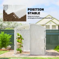 Outsunny Serre tunnel de jardin 6m², serre de jardin tunnel 300x200x195cm bâche PE 220g/m² bords prolongés 50 cm avec porte blanc(m-6)