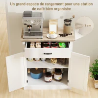 HOMCOM Buffet salon style moderne avec placard à 2 portes, tiroir et étagère réglable, 75,2 x 40 x 91,5 cm, blanc(m-4)