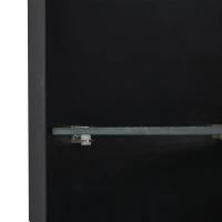 Vetrina per collezione con illuminazione LED e ripiano in vetro, 45x35x160 cm, Nero(m-8)