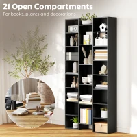 HOMCOM 21-Compartment Bookshelf - Black(m-4)