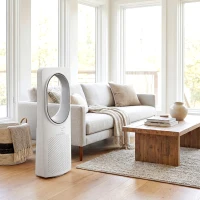 HOMCOM Bladeless Tower Fan for Bedroom, 36dB Standing Cooling Fan with 45° Oscillating, 3 Speeds, 3 Modes, 15H Timer, White(m-9)