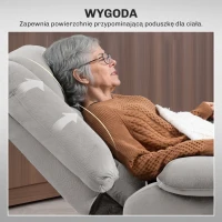 HOMCOM Fotel z Podnośnikiem z Funkcją Masażu, 90x93x110cm, Jasnoszary(m-7)