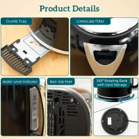 HOMCOM Polished Retro 40-100°C Kettle and Toaster Set - Black(m-9)