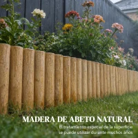 Outsunny Valla de Jardín de Madera Panel Decorativo Resistente y Fácil de Instalar para Patio Césped Camino 176x38 cm Natural(m-4)