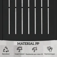 Outsunny Conjunto de 2 Espreguiçadeiras Reclináveis em Plástico PP com Bandeja Lateral e Encosto Ajustável 5 Níveis 192x57x28,5 cm Preto(m-6)