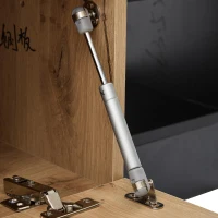 Dulap TV modern, cu iluminare LED și spațiu de depozitare deschis, 190x40x48,5 cm, Negru + Culoare naturală(m-8)