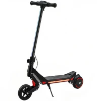 SPORTNOW Electric Scooter for Kids, Foldable E Scooter for Age Age 6+ with LED Display, RGB lights, Up to 16km/h, Black(m-1)