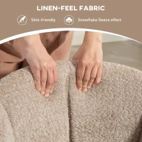 HOMCOM Fotel, wygodne krzesło z muszlą siedziskową, obrotowe, przytulny pokrowiec, do 120 kg, Jasnobrązowy(m-6)