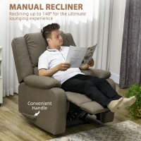 HOMCOM Fotel relaksacyjny manualny, funkcja leżenia, brązowy(m-4)