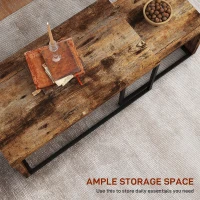 HOMCOM Nesting Coffee Table Set of 2, Industrial Stacking Side End Tables with Metal Frame for Living Room, Bedroom, Rustic Brown(m-4)