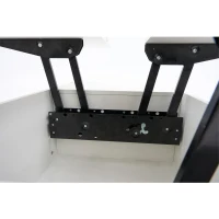 Tavolino multiuso con doppio meccanismo di sollevamento e spazio a scomparsa, 100x50x43 cm, Bianco(m-10)