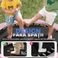 HOMCOM Trambulină elastică pentru copii cu plasă de siguranță și stâlpi căptușiți, vârsta 3-10 ani, Ø140 x 190 cm, roz(m-5)