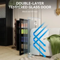 HOMCOM 93L Drinks Fridge, 115 Can Freestanding Beer Fridge with Glass Door, Adjustable Shelves, LED Light, for Beer Soda, Black(m-6)