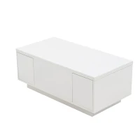 Tavolino multiuso con doppio meccanismo di sollevamento e spazio a scomparsa, 100x50x43 cm, Bianco(m-8)