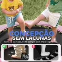 HOMCOM Trampolim para Crianças com Rede de Segurança e Estrutura de Aço para Interiores e Exteriores Carga 50kg Ø140x190 cm Rosa(m-5)