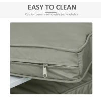 Outsunny Zestaw 2 poduszek na krzesła, 56 x 52 cm, z zamkiem, do sofy(m-4)