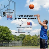 SPORTNOW Panier de Basket, Anneau Suspendu de Basket Intérieur et Extérieur, pour Mur avec Filet Résistant aux Intempéries(m-4)