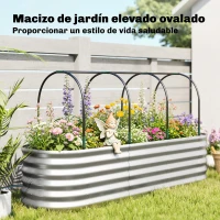 Outsunny Jardinera Exterior Grande conCubierta de Invernadero y Malla Base Abierta para Patio Terraza 200x60x103 cm Plateado(m-4)