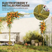 Outsunny Arco de Jardín para Rosas de Metal Arco de Boda Resistente a la Intemperie para Decoración Patio 200x40x200 cm Dorado(m-5)