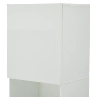 Vetrina per collezione con illuminazione LED e ripiano in vetro, 45x35x160 cm, Bianco(m-6)