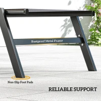 Outsunny Sun Loungers Set of 2 with Side Tray Table, Garden Recliners with 5-Position Adjustable Backrest, 2 Wheels, Grey(m-8)