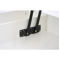 Tavolino da salotto moderno con illuminazione LED e spazio a scomparsa, 100x50x42 cm, Bianco(m-8)